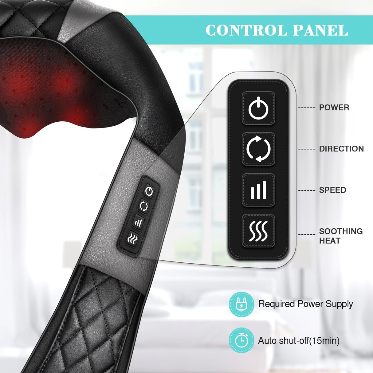 Shiatsu Neck and Back Massager with Heat - Deep Tissue 4D Kneading Shoulder Massage Pillow for Back, Neck and Shoulder, Body Muscle Pain Relief, Use at Home, Office, Car - Gifts for Women Men Dad Mom