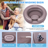 LOKFEHRE Large Portable Inflatable Hair Washing Basin for Bedridden - Wash Hair in Bed with Inflatable Shampoo Bowl.Hair Washing Basin for Elderly,Disabled,Injured,Ideal Inflatable Sink for Locs Detox