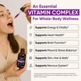 Venture Pal Vitamin B Complex Liquid Drops, B12 Methylcobalamin | B9 Folic | B1,B2,B3,B5,B6,B16 - Vitamin C, Choline, Inositol, Immune & Energy Metabolism, Brain & Heart Support