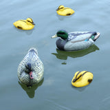 Cifavor 5 PCS Floating Mallard Duck Bait Set -2 Adult 3 Ducklings, Realistic Resin Floating Duck Bait Home Pack, Mallard Duck Bait Yard Pond Décor