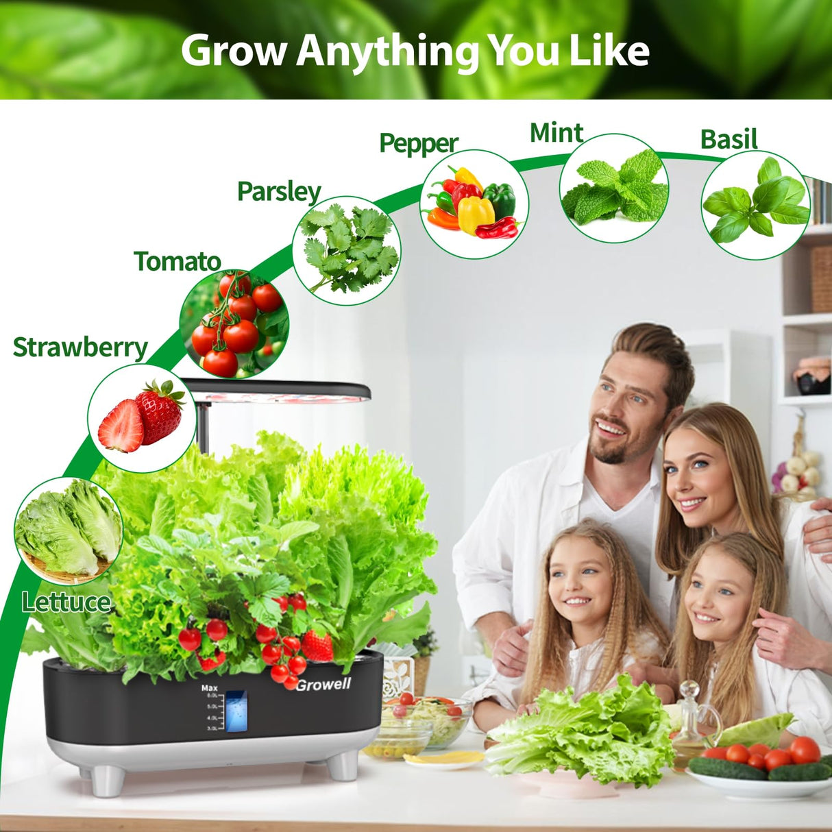 Growell 280Pcs Hydroponic Pods Kit, Seed Starter Refill for Indoor Garden