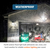 Maelsrlg PAR38 LED Flood Light Bulbs Outdoor, 18W (120W Equivalent), Daylight 5000K, Dimmable Weatherproof LED Outdoor Flood Lights with E26 Base, 1800LM, 4 Pack