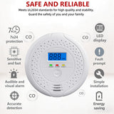 Battery Operated Carbon Monoxide Detector Alarm with Digital LCD Display, 85dB Warning Sound, LED Indicator Light, Portable CO Monitor for Home, Bedroom, Office, Hotel & RV Safety Protection
