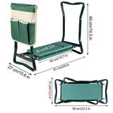 Roixeeds Garden Kneeler and Seat Foldable Gardening Bench Stool with Tool Bag Pouch EVA Foam Pad Outdoor Practical Garden Tools for Kneeling and Sitting Sturdy and Lightweight, Green