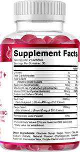 Vitamatic Beet Root Gummies - 3000mg Equivalent Per Serving - 60 Gummies - Made with Vitamin B6, B12, Grape Seed, Pomegranate & Nicotinamide (Pack of 2)