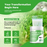 Liposomal Bovine Colostrum Powder - Pure Bovine Colostrum for Humans - Grass Fed Colostrum Supplement for Gut Support, Immune Health and Hair Growth,72 Servings per Bottle.180g/6.35 oz