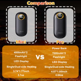 Hand Warmers Rechargeable, Dual-Sided Heating with LED Display, Flashlight, 4 Heating Levels Electric Pocket Heater for Raynauds, Golf, Camping, Hunting, Gifts for Christmas Men Women