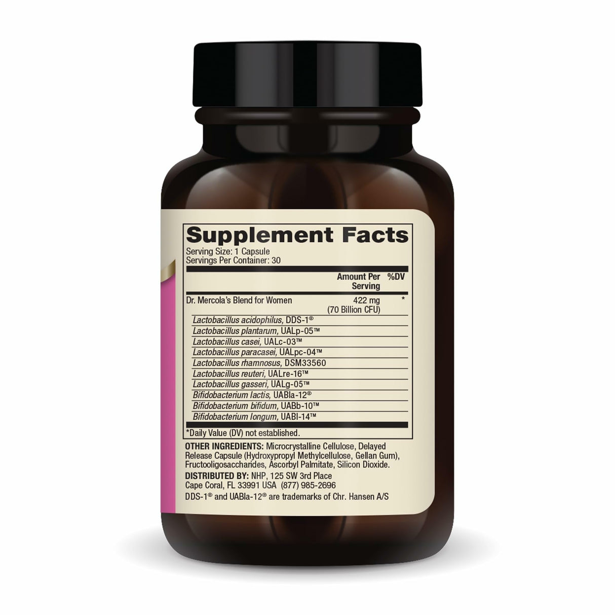 Dr. Mercola Complete Probiotics for Women - Supports Gut, Vaginal & Immune Health - Contains Lactobacillus Strains - Non-GMO, Gluten-Free & Soy-Free - 30 Capsules (30 Servings)