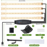 8.6'' LED Grow Light Strips, Full Spectrum 3500K Grow Lights for Indoor Plants, 4 Head with 3/9/12H Timer, 10 Dimmable Levels, Suitable for Seedling, Succulent, Plant Shelf and Greenhouse, 1-Pack
