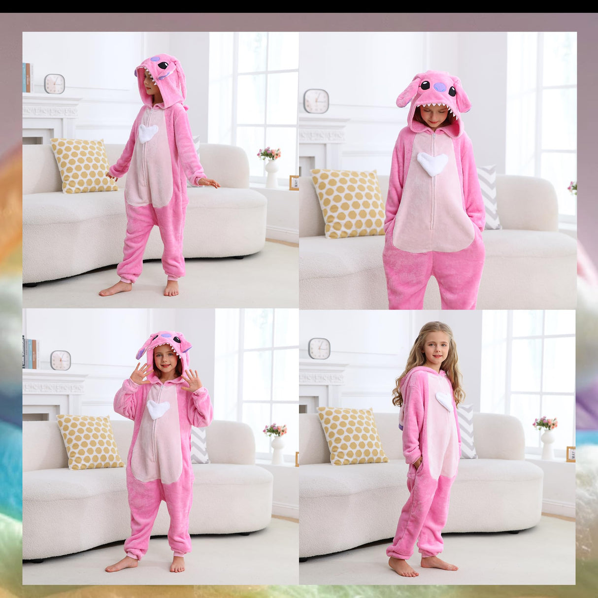 WILDROOMS Unisex Children Animal Onesie Pajamas, Kids Flannel Halloween Costume Christmas Pajamas For Girls and Boys 4-13Y