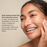 IMAGE Skincare, PREVENTION+ Daily Perfecting Primer SPF 50, Tinted Zinc Oxide Face Priming Sunscreen Lotion, Leaves No White Cast, 1 oz