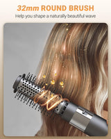 IBAYS Hair Dryer Brush 6 in 1 Professional Hot Air Styler, 110,000 RPM High-Speed Negative Ionic Hair Dryer, Auto Wrap Curler Frizz-Free Blow Dryer Brush for Curling Volumizing Straightening Styling