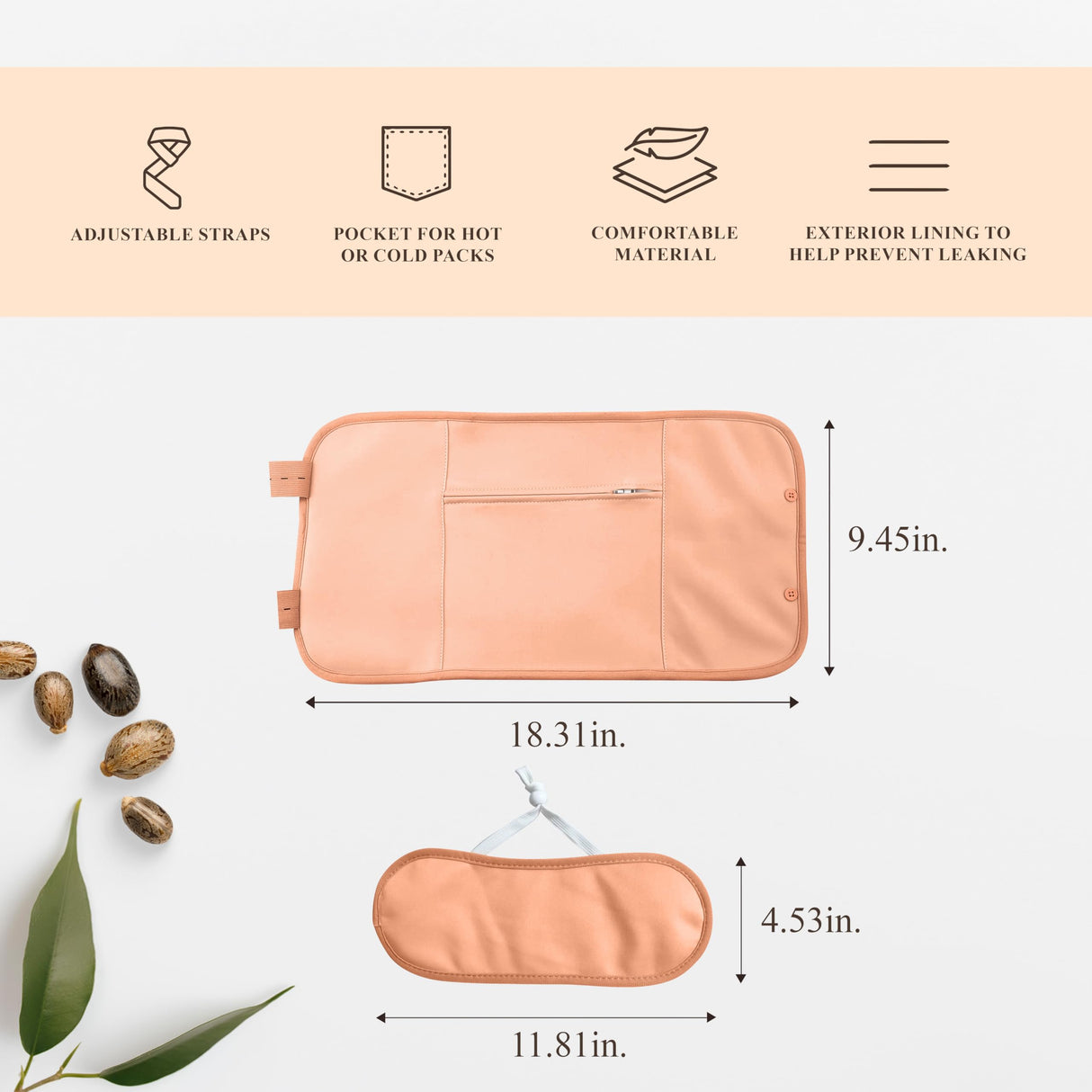 Handcraft Blends Castor Oil Pack Wrap - Organic Castor Oil 16 oz with Reusable Wraps - Durable Comfortable Pack Wraps for Neck and Stomach with Adjustable Elastic Straps