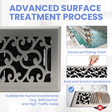 Howeall 4x8 Inches Heavy Duty Walkable Floor Register - Easy Adjust Air Supply Lever Decorative Floor Vent Covers, Savannah Design Vent Covers for Home - Satin Nickel