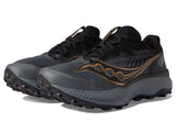 Saucony Men's Endorphin Edge Trail Running Shoe, Black/Goldstruck, 10