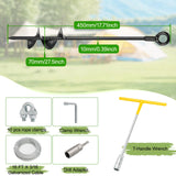 hannger 4 Pack 18" Heavy Duty Ground Anchors Shed Anchor Kit with 3/16" Galvanized Cable, Swing Set Anchors Trampoline Stakes for Shed Canopy Gazebo Carport Tent