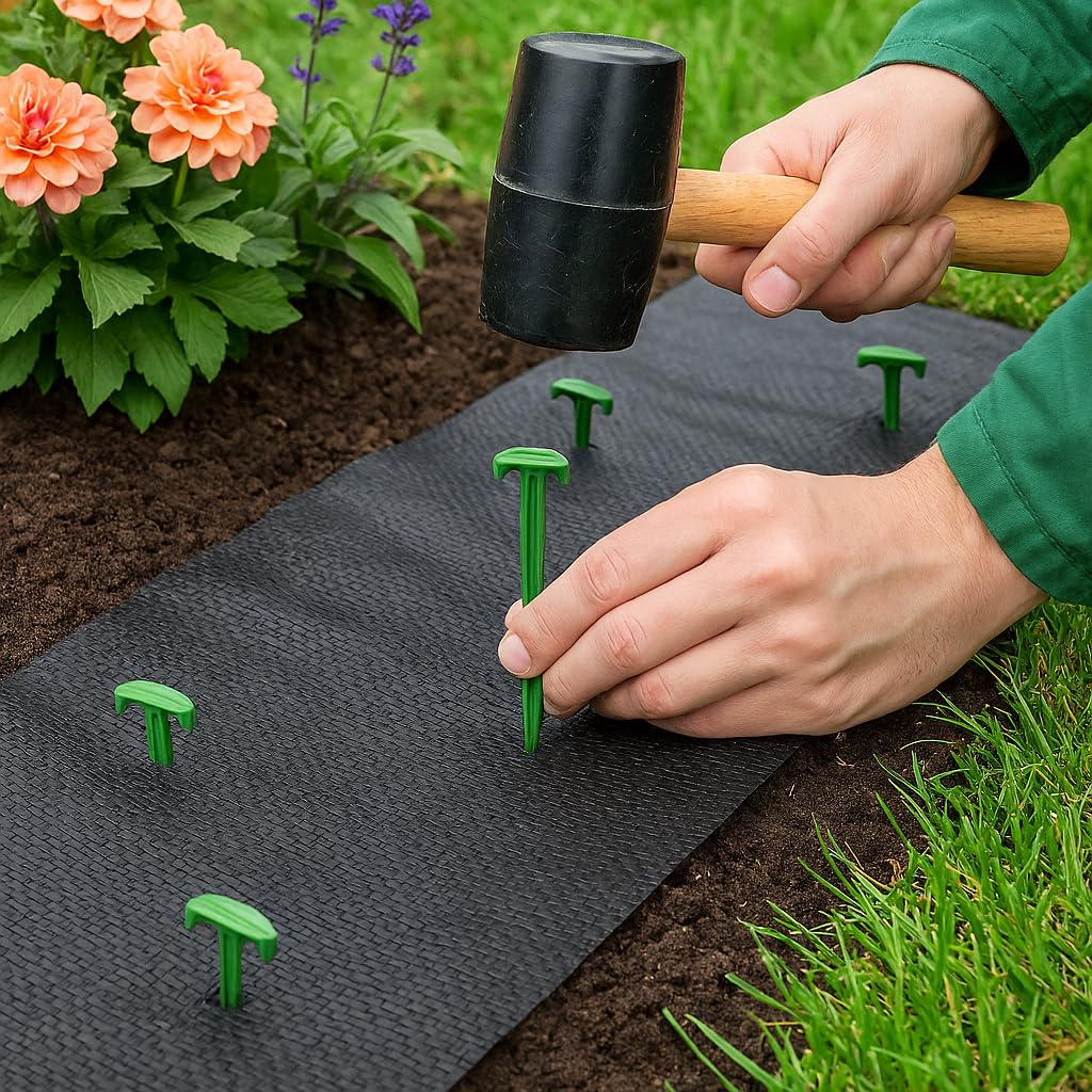 100 ct. Contractor Grade 4-Inch Biodegradable Stakes - Eco-Friendly Sod Staples for Weed Fabric, Landscape Staples & Landscape Fabric, Netting, Gardening and Blanket