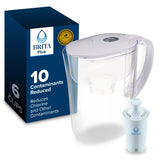 Brita Metro Small 6-Cup Water Filter Pitcher with BritaPlus Filter, WQA NSF/ANSI Certified, Reduces 2X Contaminants vs. Standard, Reduces Chlorine, Zinc, Copper, Mercury & More, Clear
