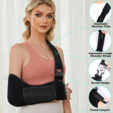 KONSEDIK Arm Shoulder Sling for Men and Women,Porous comfort Medical Sling with Pocket Shoulder Pad for Rotator Cuff Injury,Support for Arm,Wrist, Elbow,Clavicle Fracture Post-Surgery(Black,Medium)