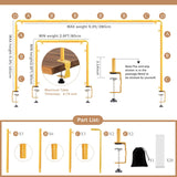Over The Table Rod Stand with Clamps Gold Table Balloon Arch Frame