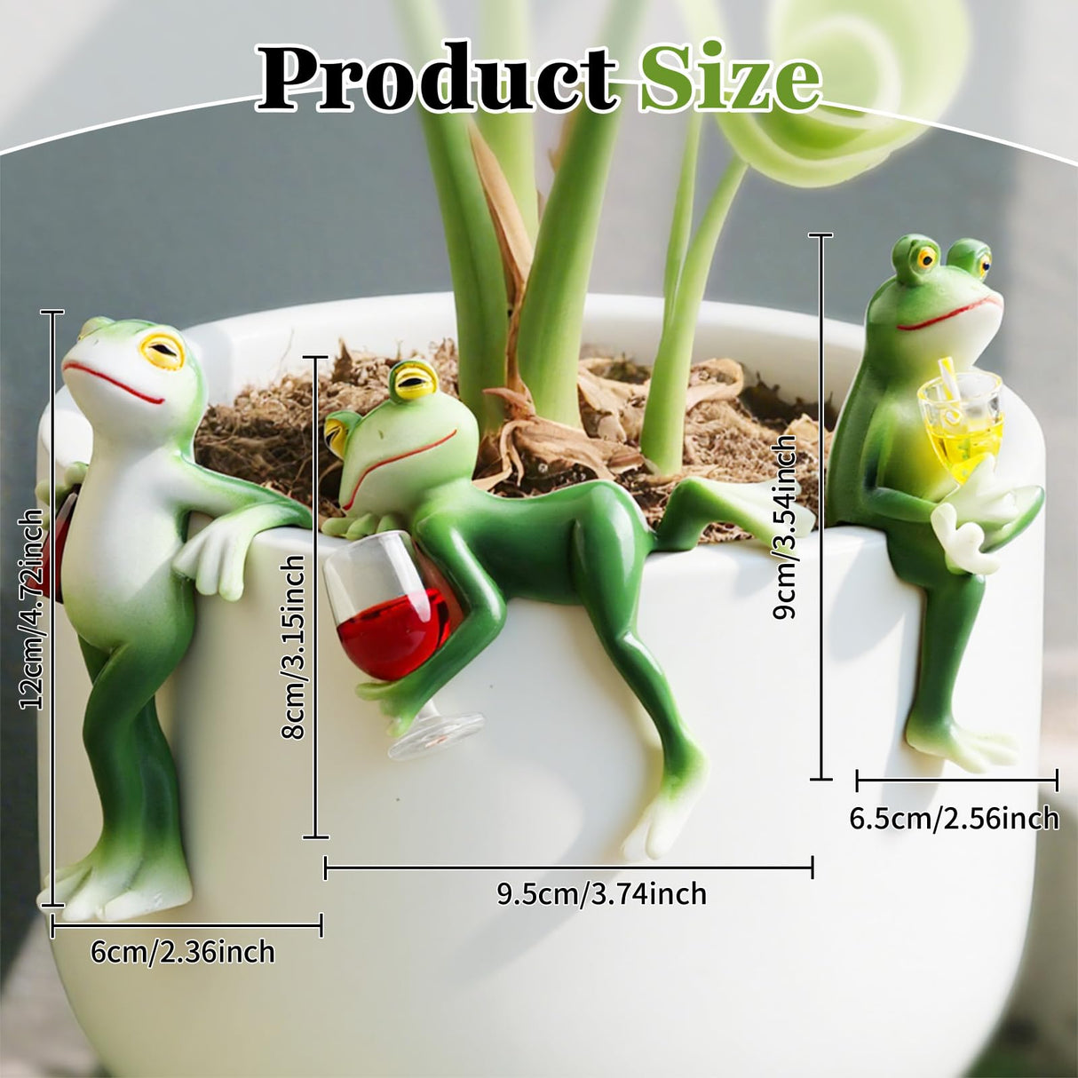 DearKeeps Garden Frog Statues – Funny Outdoor Figurines for Yard, Patio, Lawn, Indoor Decor – Cute Animal Ornaments & Plant Hangers – Birthday for Women (3 Pack)