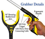 RMS 2-Pack 32 Inch and 19 Inch Grabber Reacher with Rotating Jaw - Mobility Aid Reaching Assist Tool