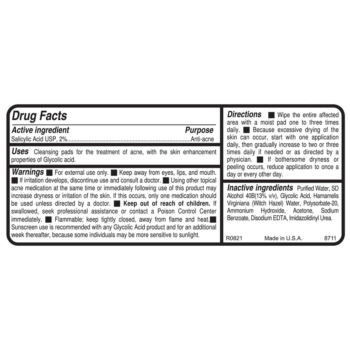 Replenix Gly-Sal Clarifying Acne Pads, 60 Count, Medical-Grade Glycolic Acid & 2% Salicylic Acid Exfoliating Pads for Acne-Prone Skin, Help Clear Blemishes & Refine Pores, Non-Oily