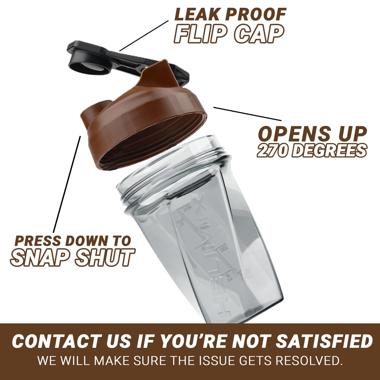 HELIMIX 1.5 Vortex Blender Shaker Bottle Holds Upto 20oz | No Blending Ball or Whisk | USA Made | Portable Pre Workout Whey Protein Drink Shaker Cup | Mixes Cocktails Smoothies Shakes | Top Rack Safe