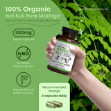 Lactation Supplement - Organic Moringa Capsules for Breastfeeding Support to Increase Breastmilk Supply (120 ct) Pure Malunggay Leaf Powder for Milk Production Booster & Postnatal Vitamins A E K 500mg