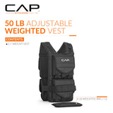 CAP Barbell Adjustable Weighted Vest, 50 lb, Black