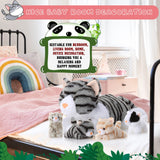 Skylety 5 Pieces Cat Stuffed Animal with Babies Inside Belly Plush Cat Pregnant Mommy Kitty with 4 Cute Fluffy Stuffed Kittens Christmas Birthday Surprise Gifts(Gray)