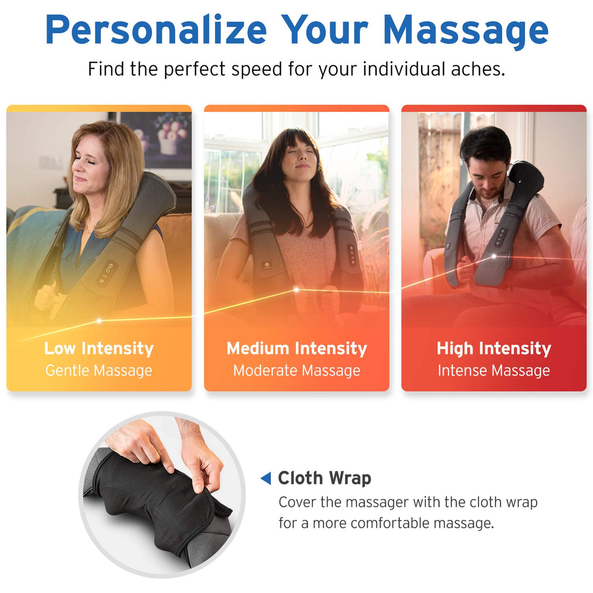 Etekcity FSA HSA Eligible Cordless Neck Massager with Heat for Pain Relief Deep Tissue, FSA Wearables, Rechargeable Shiatsu Back Shoulder Massage Tool, Best Gift for Mother, Father, Women, Men