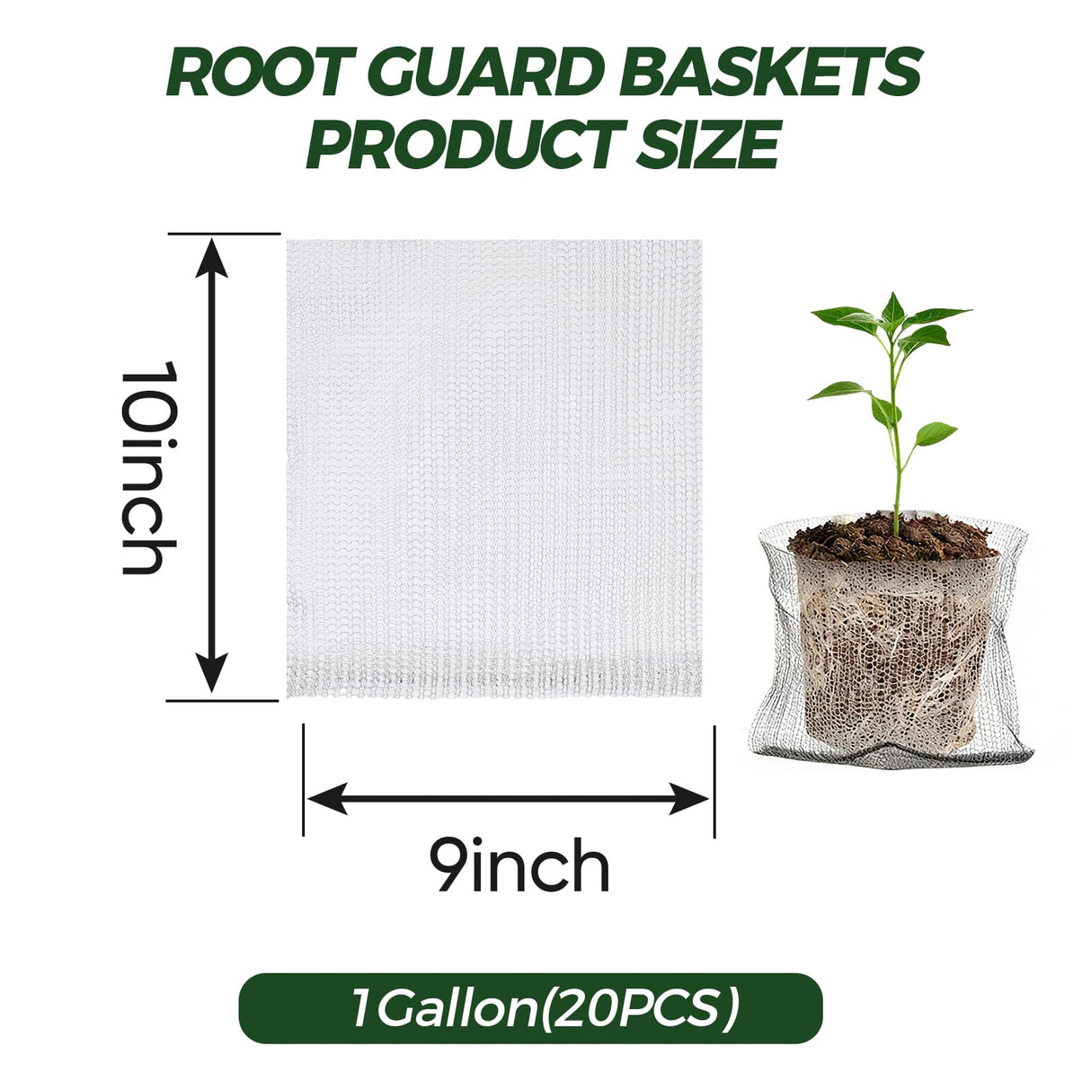 Ryxrhswzp Gopher Baskets 1 Gallon 20 Pcs Root Guard Gopher Proof Wire Mesh Basket 10x9 in Stainless Steel Basket Fruit Protection Bag for Plants Root Barrier