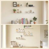 Lifewit Floating Shelves for Wall, Acrylic Display Shelf Wall Mounted for Figure, Car, Art, Book, 14" Perfume Organizer for Bathroom, Bedroom, Living Room, Nursery, Home Decor, Clear, 6 Pack
