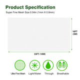 Garden Netting 10x33ft Ultra Fine Insect Netting Barrier Mesh for Plants