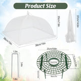 COZYDIG 4 Sets Strawberry Plant Support with Mesh Plant Cover,Strawberry Growing Racks Sets with Iron Plant Nails and Storage Bag for Garden Strawberry Vegetables(White Net - Round)