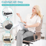 Office Chair Seat Cushion, Cooling Gel Enhanced Memory Foam Cushion for Long Sitting - Back, Sciatica, Coccyx, Tailbone Pain Relief Pillow - for Office, Gaming, Car, Wheelchair - Grey, Large