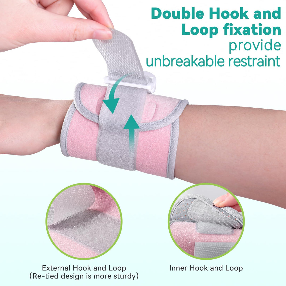 lefeke Patient Medical Restraints with Quick Release Buckles, Bed Restraints Belts for Wrists and Ankles, Limb Holder Movement Limited Ties for Hands and Legs（4 Pcs Pink）