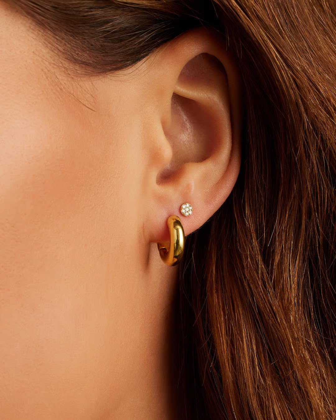 gorjana - Lou Huggies 1/2" Drop - 18k Gold Plated for Women