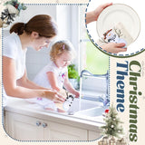 Mindsoft 36 Pcs Christmas Reusable Paper Towels Rolls Washable Bulk Winter Christmas Tree Reindeer Kitchen Dish Towels Paperless Reusable Cloth Cotton Napkins with Cardboard for Kitchen Home Bathroom