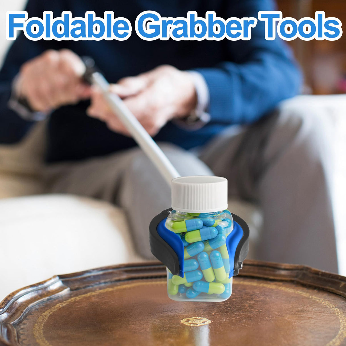 Tottist 2 Pack 32 Inch Commercial Trash Grabber for Elderly Assist, Heavy Duty Lightweight Reacher with Ergonomic Handle & Non-Slip Grip, Multi-Use Outdoor Home Garden Cleanup Mobility Aid Tool