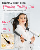 Dekuri Professional Ionic Hair Dryer AC Motor Fast Drying Salon Blow Dryer with Diffuser, Comb, Nozzle, Concentrator, for Curly and Straight Hair, 2 Speed & 3 Heat Setting, Cool Button, White