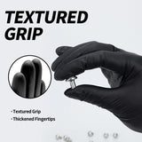 Basic Disposable Medical Synmax Vinyl Exam Gloves - 4 mil Safty Glove 1000pcs - Latex-Free & Powder - SGBE 8003, Large (Case of 1000, Black)