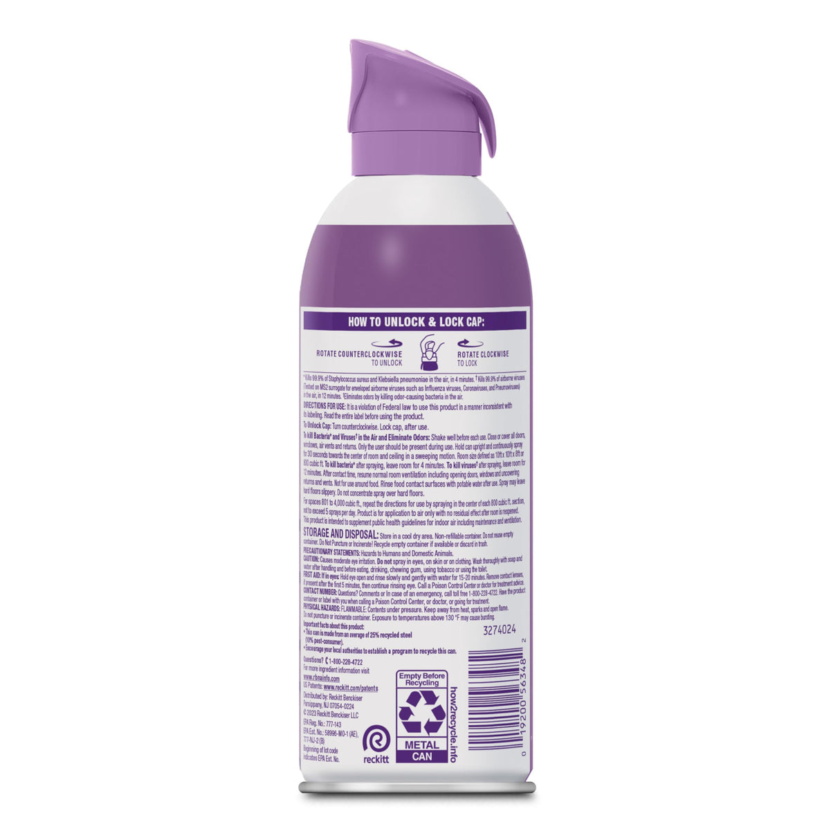 Lysol Air Sanitizer Spray with Odor Eliminator for Home & Office, Sanitizing Spray, Air Freshener Alternative, Lavender Sky Scent, 10 oz (Pack of 3)