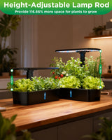 Hydroponics Growing System Kits,Smart Indoor Herb Garden with 24W LED Grow Light Planting Height Adjustablewith,12 Pods Plant Germination Kit,with Quiet Pump, Ideal Gift for All Ages