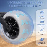 51" L Beach Wagon with 9" Sand Wheels,260L Collapsible Beach Cart with Rear Tailgate,Heavy Duty Wagon for Sand, Camping, Fishing and Sport,Blue