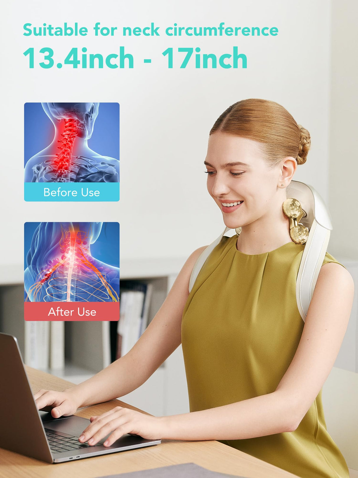 SKG Neck Massager for Pain Relief Deep Tissue FSA HSA Eligible Shiatsu Neck and Shoulder Massger with Heat Flex Massager H7 Ultra E Faher Day Gift