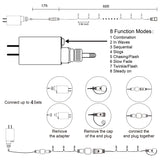 Home Lighting 66ft Christmas Decorative Mini Lights, 200 LED Green Wire Fairy Starry String Lights Plug in, 8 Lighting Modes, for Indoor Outdoor Xmas Tree Wedding Party Decoration (Warm White)
