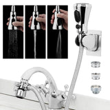 CECEFIN Kitchen Faucet Hose Attachment, Sink Sprayer Replacement Head with 4.9 Ft Stainless Steel Hose, Water Saving Aerator with 3-Way Diverter Valve for Hair Washing Laundry Room and Pet Shower