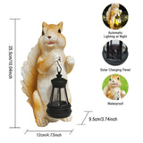 HDOOMN Solar Garden Statues Squirrel Decor - Resin Outdoor/Indoor Squirrel Sculpture Garden Lights Statue Decoration for Patio Home Yard Lawn, Unique Garden Figurine Lights Gift for Mom Grandma